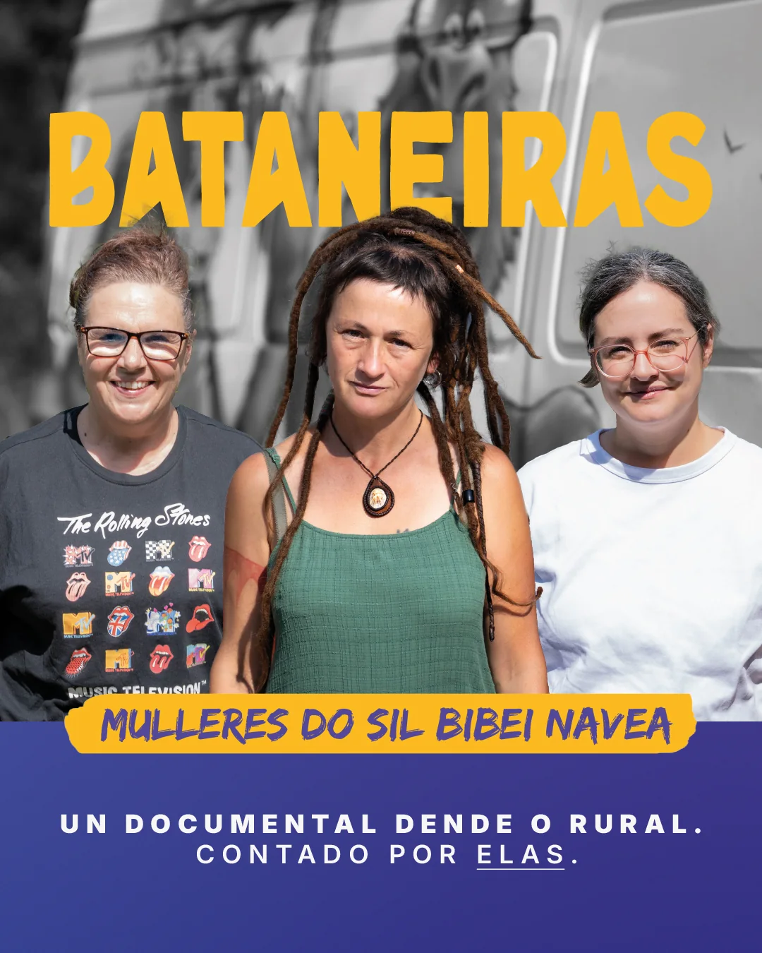 Cartel de Bataneiras — Mulleres do Sil Bibei Navea, con tres protagonistas