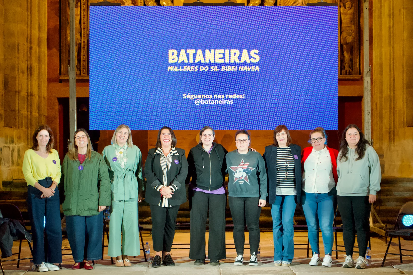 Protagonistas y participantes de Bataneiras en el encuentro de Montederramo