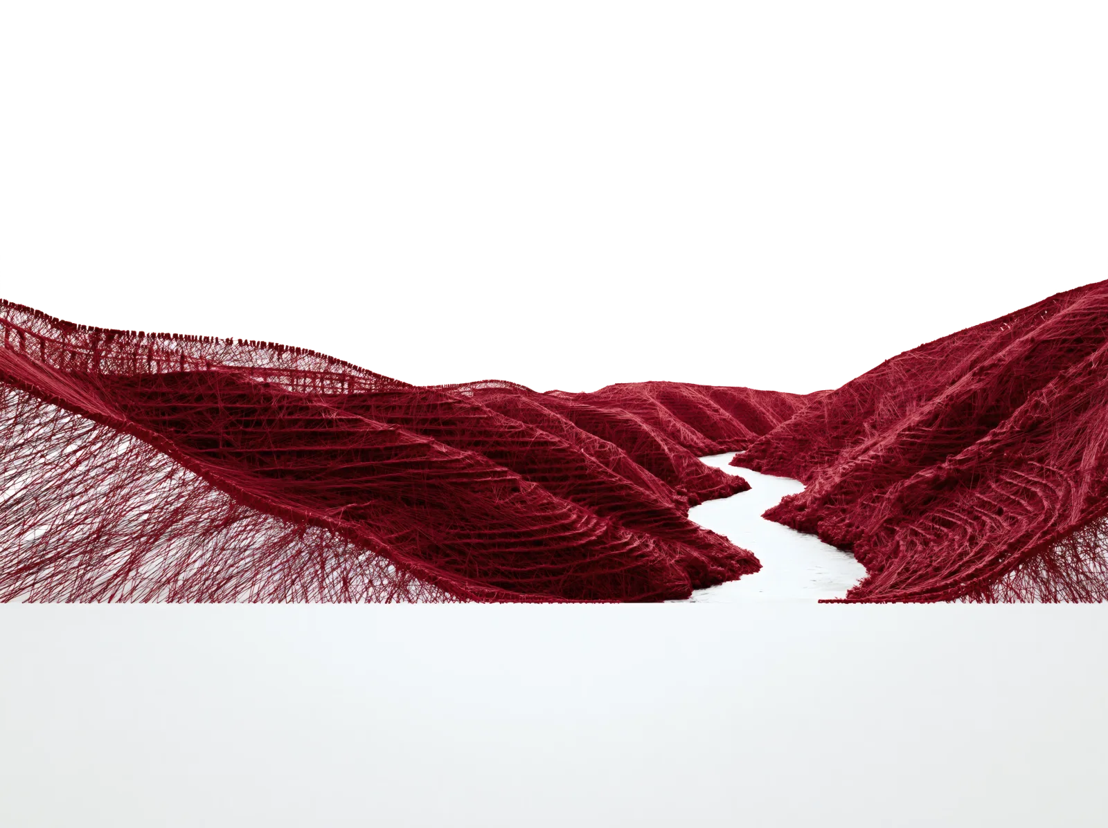 Interpretación gráfica de un paisaje de Ribeira Sacra mediante hilos rojos