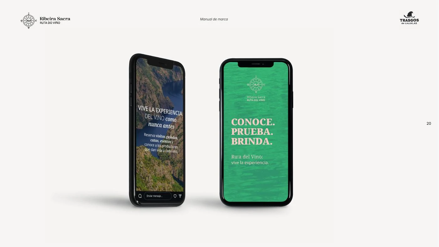 Ejemplos de aplicación en redes sociales del manual de Ruta do Viño Ribeira Sacra